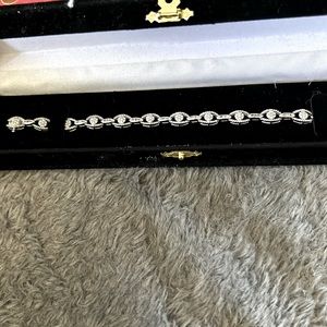 Diamond and 10k white gold 7in bracelet  gently used